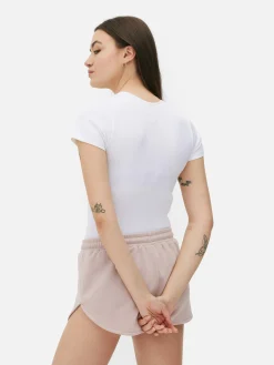 Discount Nahtloser, Gerippter T-Shirt-Body Damen Tops Und T-Shirts