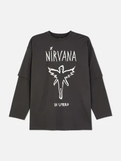 New „Nirvana“ Doppellagiges T-Shirt Damen Tops Und T-Shirts