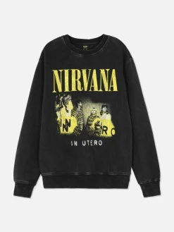 Sale „Nirvana“ Sweatshirt Im Washed-Look Herren Grafik-T-Shirts Und -Sweatshirts|Hoodies Und Sweatshirts