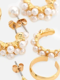 Clearance Ohrringe Mit Kunstperlen, 6er-Pack Damen Schmuck