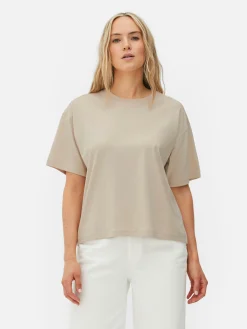 Sale Oversized-T-Shirt Mit Geradem Schnitt Damen Tops Und T-Shirts