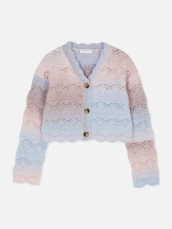 Outlet Pointelle-Cardigan Im Ombré-Look Kinder Pullover Und Cardigans