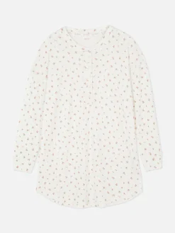 Sale Pointelle-Nachthemd Mit Blumenmuster Damen Schlafshirts Und Nachthemden