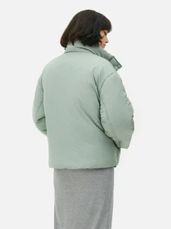 Hot Pufferjacke Mit Trichterkragen Damen Jacken Und Mäntel