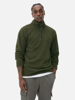 Pullover Aus Fleece Mit Halbem Reißverschluss Herren Pullover Und Cardigans|Hoodies Und Sweatshirts