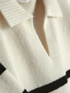 Clearance Pullover Mit Polokragen Und Streifen Damen Pullover Und Cardigans