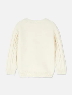 Hot Pullover Mit Zopfmuster Und Blumenstickerei Kinder Pullover Und Cardigans