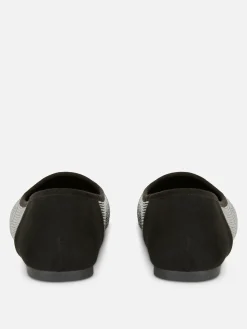 Clearance Pumps Mit Eckiger Zehenpartie Und Nieten Damen Flache Schuhe