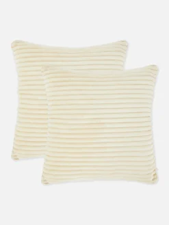 Outlet Rechteckige Kissen Mit Rippenstruktur, 2er-Pack Kissen Und Bezüge