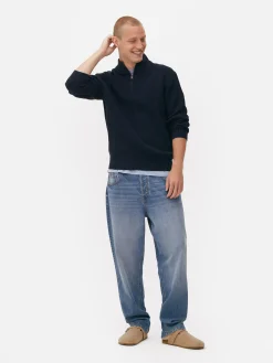 Clearance Rippenstrick-Pullover Mit Reißverschluss Herren Pullover Und Cardigans