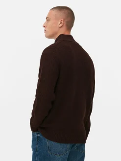 Hot Rippenstrick-Pullover Mit Reißverschluss Herren Pullover Und Cardigans