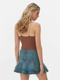 Clearance „Rita Ora“ Body Mit U-Ausschnitt In Slim-Fit Damen Tops Und T-Shirts