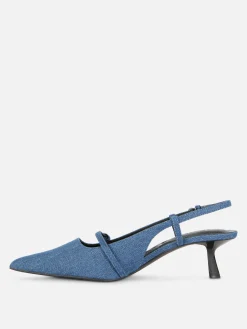 Hot „Rita Ora“ Denim-Heels Mit Schnalle Damen Heels|Denim