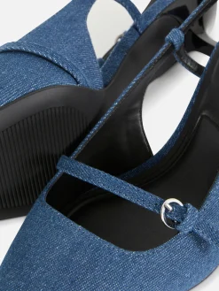 Hot „Rita Ora“ Denim-Heels Mit Schnalle Damen Heels|Denim