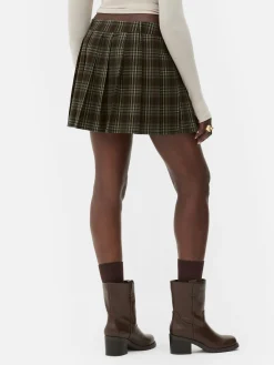 New „Rita Ora“ Minirock Mit Falten Und Karomuster Damen Röcke