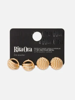 Sale „Rita Ora“ Ohrstecker Mit Skulpturalem Design, 2er-Pack Damen Schmuck