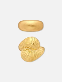 Hot „Rita Ora“ Ringe Im Vintage-Stil, 2er-Pack Damen Schmuck