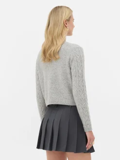 Sale „Rita Ora“ Strickcardigan Mit Zopfmuster Damen Pullover Und Cardigans