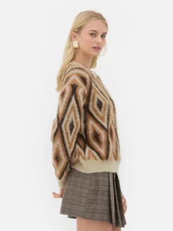 Sale „Rita Ora“ Strickpullover Mit Rautenmuster Damen Pullover Und Cardigans