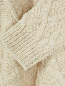 Clearance „Rita Ora“ Strickpullover Mit Zopfmuster Und Knöpfen Damen Pullover Und Cardigans