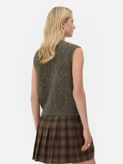 Clearance „Rita Ora“ Strickweste Mit Zopfmuster Damen Pullover Und Cardigans