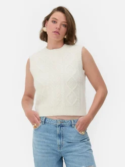 Outlet „Rita Ora“ Strickweste Mit Zopfmuster Damen Pullover Und Cardigans