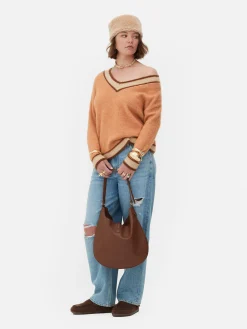 Discount „Rita Ora“ Vintage-Pullover Mit V-Ausschnitt Damen Pullover Und Cardigans