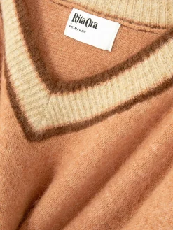 Discount „Rita Ora“ Vintage-Pullover Mit V-Ausschnitt Damen Pullover Und Cardigans