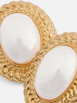 Outlet „Rita Ora“ XL-Ohrstecker Mit Kunstperlen Damen Schmuck