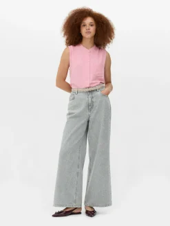 Clearance Ärmellose Tunika-Bluse Damen Blusen