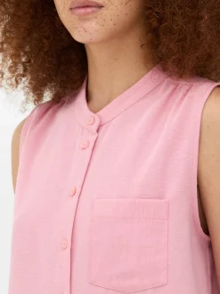 Clearance Ärmellose Tunika-Bluse Damen Blusen