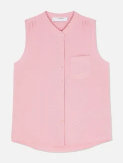 Clearance Ärmellose Tunika-Bluse Damen Blusen