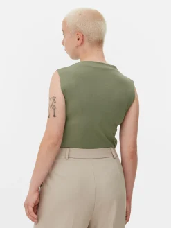 Clearance Ärmelloser Body Mit Hohem Kragen Damen Tops Und T-Shirts