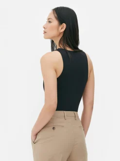 Online Ärmelloser Bodysuit Mit Rundhalsausschnitt Damen Tops Und T-Shirts