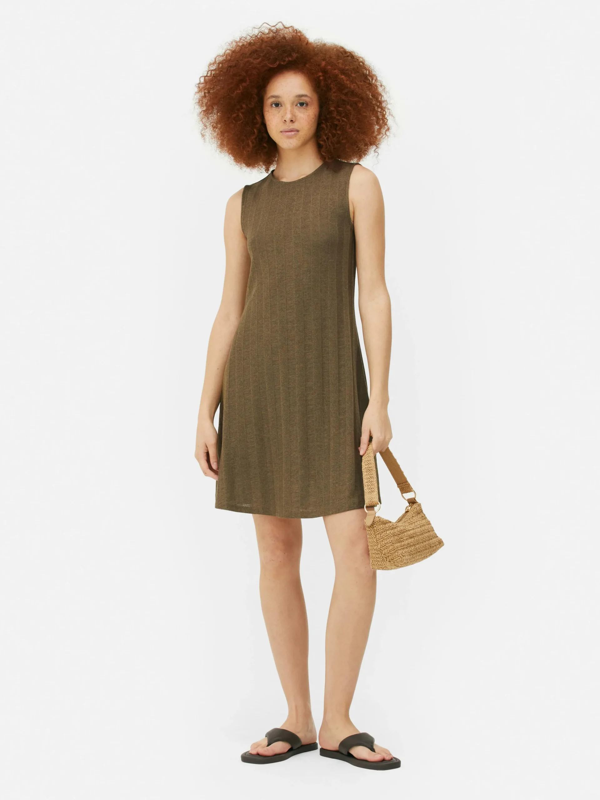 Hot Ärmelloses, Geripptes Minikleid Damen Kleider