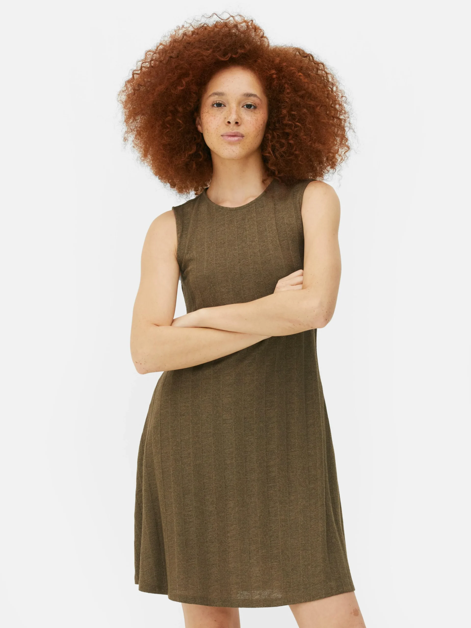 Hot Ärmelloses, Geripptes Minikleid Damen Kleider