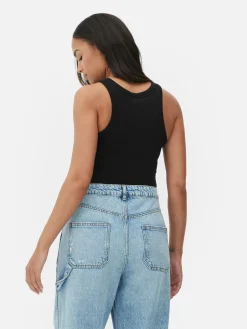 Sale Ärmelloses, Geripptes Racerback-Top Damen Tops Und T-Shirts