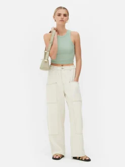 New Ärmelloses, Geripptes Racerback-Top Damen Tops Und T-Shirts