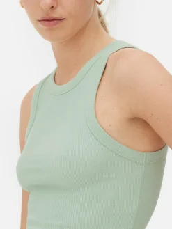 New Ärmelloses, Geripptes Racerback-Top Damen Tops Und T-Shirts