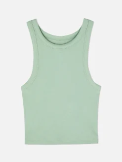New Ärmelloses, Geripptes Racerback-Top Damen Tops Und T-Shirts