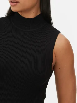 Best Ärmelloses Strick-Midikleid Damen Kleider