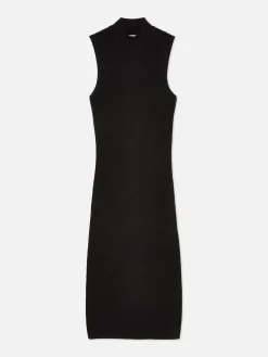 Best Ärmelloses Strick-Midikleid Damen Kleider