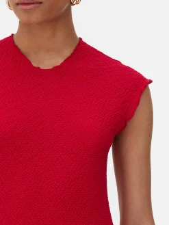 Best Ärmelloses, Strukturiertes Bodycon-Minikleid Damen Kleider