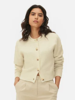 Clearance Rundhals-Cardigan Mit Knopfleiste Damen Pullover Und Cardigans