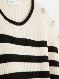 Rundhalspullover Mit Knopfdetail Damen Pullover Und Cardigans