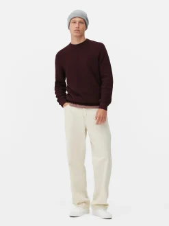 Rundhalspullover Mit Korbstruktur Herren Pullover Und Cardigans