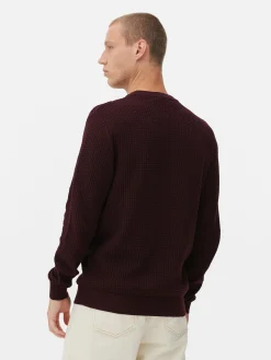 Rundhalspullover Mit Korbstruktur Herren Pullover Und Cardigans