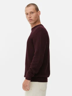Rundhalspullover Mit Korbstruktur Herren Pullover Und Cardigans