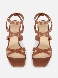 Online Sandalen Mit überkreuzten Riemchen Und Blockabsatz Damen Heels