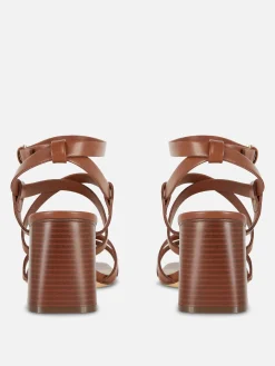 Online Sandalen Mit überkreuzten Riemchen Und Blockabsatz Damen Heels